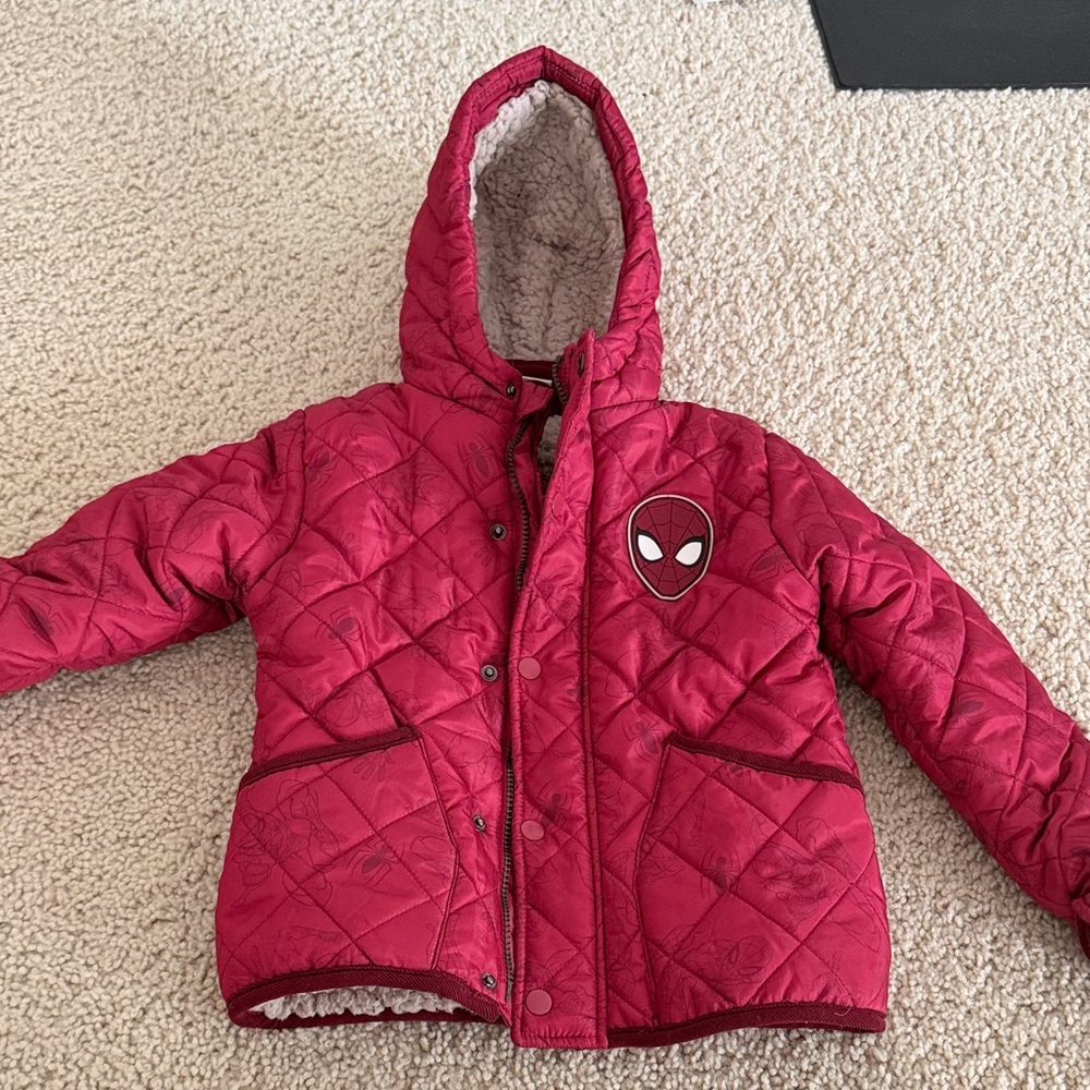 Marvel Kids Spider-Man Red Puffer Jacket